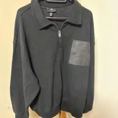 H&M ハーフジップ スウェット ブラック