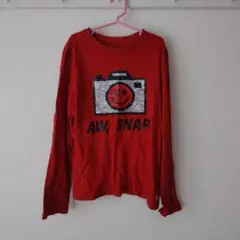 赤い長袖カットソー AW, SNAP!