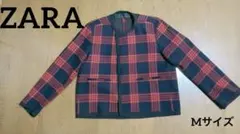 【美品】ZARA WOMAN ジャケット　チェック柄　Mサイズ