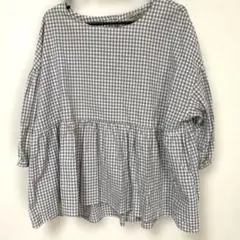 Samansa Mos2 ギンガムチェック ブラウス