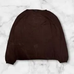 ブラウン 無地 薄手ニット 薄手セーター イタリア製 シンプル カジュアル