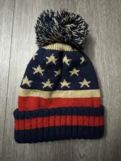 星柄ポンポン付きニット帽 54~56 キッズ