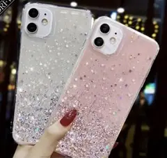 【iPhone14対応】キラキララメ入り クリアケース✨耐衝撃・可愛い系