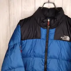 《激レア》ノースフェイス☆ダウンジャケットS刺繍ブルーD41013