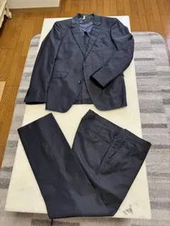 SUIT SELECT ダークブルー シャドーストライプ ビジネススーツ