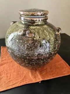 ビンテージ茶壷 古笠間と思われる褐釉四耳壷(かつゆうしじこ) - メルカリ