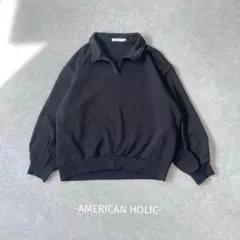 AMERICAN HOLIC/裏起毛スウェット/M/黒/ゆったり/カジュアルのサムネイル