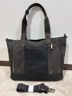 【美品】Hartmann 2WAY ビジネストートバッグ ブラウン ショルダー付のサムネイル