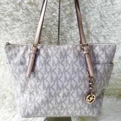 マイケルコース トートバッグ ロゴ総柄 アイボリー A4収納可