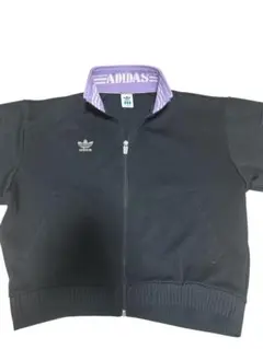 美品　adidas アディダス　ジップアップ　ジャージ　ブラック/パープル　Ｌ