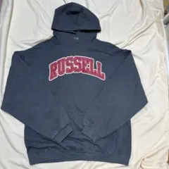 USA古着Russell Athletic フード付きパーカー Lサイズ グレー