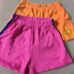 ピンク ショート・コットンパンツ サイドライン入り　2つのサムネイル