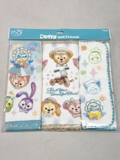 新品　東京ディズニーシー25周年　ダッフィーフレンズ　ミニタオル
