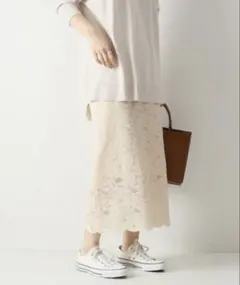 Spick &Span フラワーレーススカート