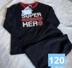 ❗️新品タグ付き❗️MARVELスパイダーマンパジャマ上下セット　裏起毛　120