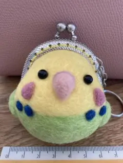 フェルトインコがま口