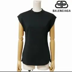 【美品】バレンシアガ フレンチスリーブ Tシャツ トップス 黒 34のサムネイル