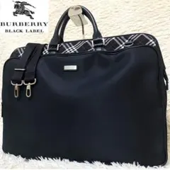 未使用級✨バーバリーブラックレーベル ボディバッグ チェック レザー