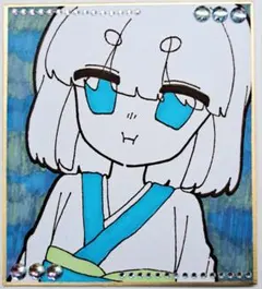 手描きイラスト 色紙 原画 ペン画 一点物 女の子 オリジナル アナログ 萌え絵