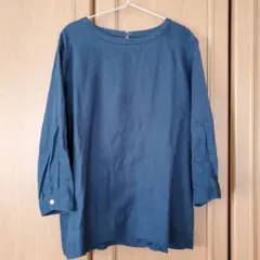 MUJI ネイビー リネンシャツ