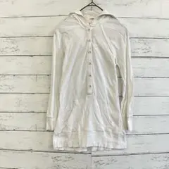 アバクロ 白 カットソーパーカー L 美品 伸縮性 上品カジュアル 着回し抜群