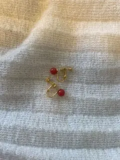 珊瑚のイヤリング　赤珊瑚　本珊瑚