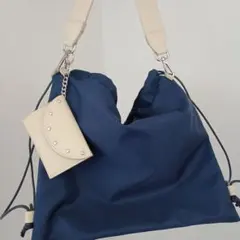 MiLOS(ミロス)　2WAY ナイロン ショルダーバッグ　ネイビー　美品のサムネイル