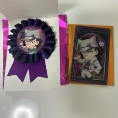 鬼滅の刃　ハロウィン　コサージュ風バッジ　メタリックカード　不死川玄弥