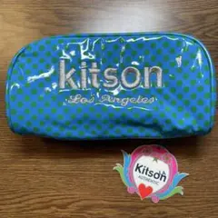 新品　kitson ポーチ 水色 ドット柄