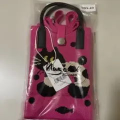 猫デザイン スマホショルダーバッグ ピンク