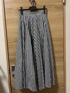 ギンガムチェック フレアロングスカート