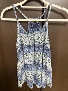 AZUL by moussy花柄キャミソール 青と白