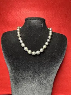 雪*♥様 シルバー　グレー系真珠ネックレス 直径約13mm 10