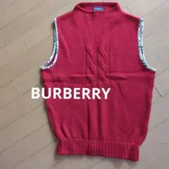 BURBERRY レッド ノバチェックベスト M　日本製
