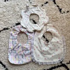 スタイ・よだれかけ 3枚セット 女の子 ピンク系