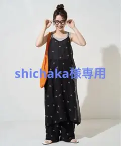 シアー小花柄刺繍キャミワンピース
