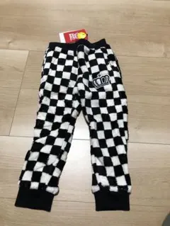 新品！ベビードール！ギンガムチェック柄！ボアニットパンツ　男の子90