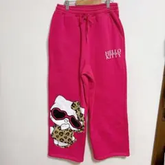 ハローキティ セシルマクビー ヒョウ柄 裏起毛パンツ スウェット ピンク M