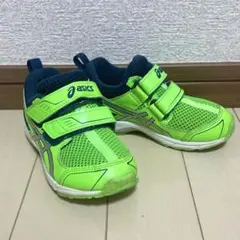 ♡asics♡蛍光グリーン スニーカー 16cmベルクロ