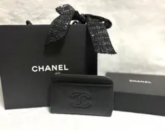 【復刻版CC♢】CHANEL*L字型 フラグメントケース　キャビアスキン