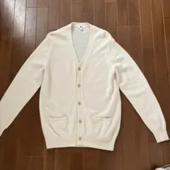 ■美品UNIQLO ラムVネックカーディガン Lサイズ オフホワイト