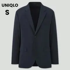 ユニクロ　感動ジャケット　コットンライク　スリムフィット　ネイビー　Sサイズ