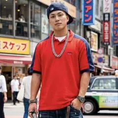 TOMMY JEANS 半袖 ポロシャツ 赤 ネイビー 90年代 y2k レッド