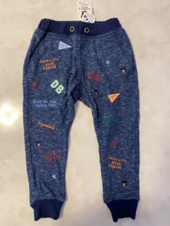 【新品タグ付き】DOUBLE-B ネイビー刺繍長ズボン 100cm