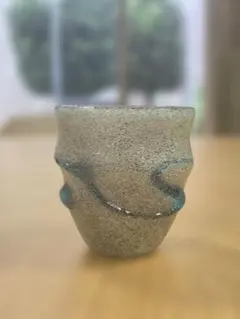 稲嶺 盛一郎 作　雲流茶泡波巻グラス スカイ 稲嶺 盛一郎 作 雲流茶泡波巻グラス スカイ - メルカリ