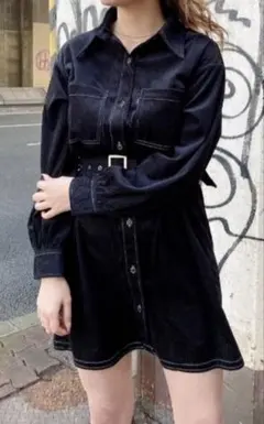 ビックカラーコールワンピース　ワンウェイ