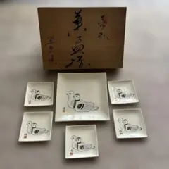 清水公照 画 瀬戸絵皿 6枚☆共箱 春夏秋冬雪月花 - メルカリ