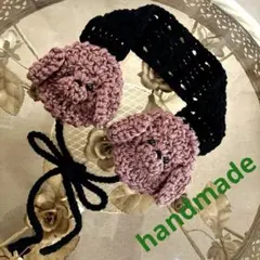 【ハンドメイド❇︎ イヤーマフ】かぎ針編み 犬のモチーフ 新品未使用 即日発送