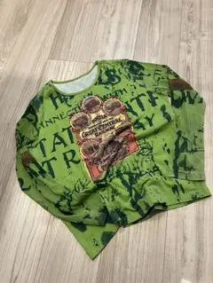 vintage メッシュ　ロンT y2k グランジ　英字　平成　カットソー