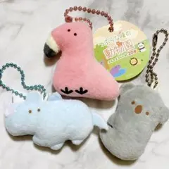 つぶらな瞳の動物園 マスコットセット フラミンゴ サイ コアラ マスコット